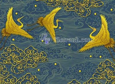 File in trần File tranh gốc tranh tường hoa thủy mặc trung quốc TTQ436 (bản gốc) bầu trời