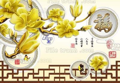 File gốc File tranh gốc tranh tường hoa thủy mặc trung quốc TTQ450 (chuẩn CMYK) cho nhà in