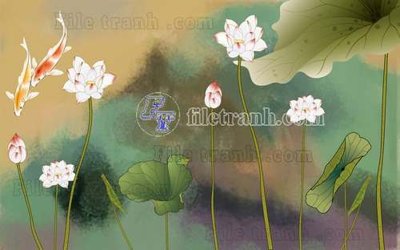 File tranh File tranh gốc tranh tường hoa thủy mặc trung quốc TTQ464 (ảnh gốc) in trần 3D