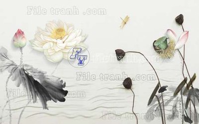 Hình ảnh file gốc File tranh gốc tranh tường hoa thủy mặc trung quốc TTQ476 cho in UV