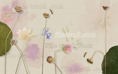 File gốc File tranh gốc tranh tường hoa thủy mặc trung quốc TTQ501 (in lụa) họa tiết 3D