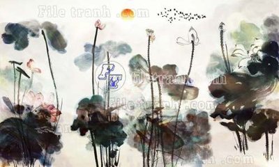 File gốc File tranh gốc tranh tường hoa thủy mặc trung quốc TTQ504 (in ấn) màu sắc trung thực