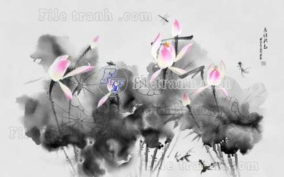 File tranh File tranh gốc tranh tường hoa thủy mặc trung quốc TTQ509 (ảnh gốc) độc quyền