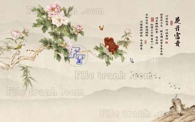 Tải file File tranh gốc tranh tường hoa thủy mặc trung quốc TTQ515 (PSD) cho in tranh 3D