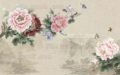 Tải file File tranh gốc tranh tường hoa thủy mặc trung quốc TTQ518 (ảnh gốc) độ phân giải 300dpi