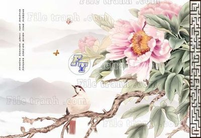 File ảnh File tranh gốc tranh tường hoa thủy mặc trung quốc TTQ522 (gốc) in poster