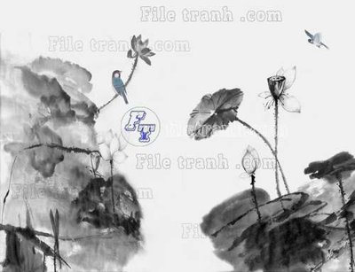 File tranh File tranh gốc tranh tường hoa thủy mặc trung quốc TTQ533 (bản gốc) in canvas