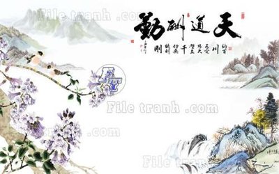 File gốc File tranh gốc tranh tường hoa thủy mặc trung quốc TTQ54 (phiên bản chuẩn) để in ấn