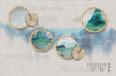 File gốc File tranh gốc tranh tường hoa thủy mặc trung quốc TTQ547 (phong cách) cổ điển