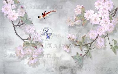 File gốc File tranh gốc tranh tường hoa thủy mặc trung quốc TTQ558 (cho in 3D) độc đáo