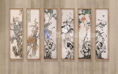 File ảnh File tranh gốc tranh tường hoa thủy mặc trung quốc TTQ563 (gốc) in standee