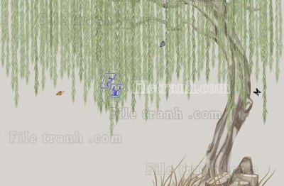 File tranh File tranh gốc tranh tường hoa thủy mặc trung quốc TTQ589 (gốc) in film