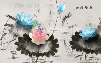 File PSD File tranh gốc tranh tường hoa thủy mặc trung quốc TTQ608 (bản gốc) cho nhà in