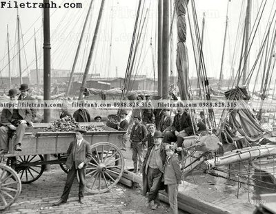 File gốc The Oyster Wagon_ 1905 (in lụa) tranh thuận buồm