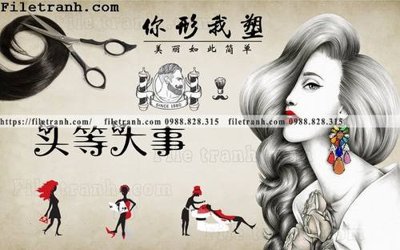 Tải file Tranh dan tuong Tiem cat toc barber 102 (ảnh gốc) file AI/EPS