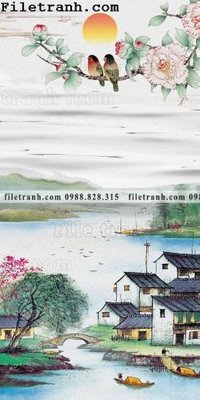 File in lụa Tranh phong canh sanh vao cua Trung Quoc135 (phong cảnh) Tranh phong canh sanh vao cua Trung Quoc135