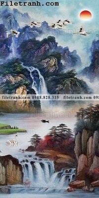 File PSD Tranh phong canh sanh vao cua Trung Quoc150 (chất lượng in ấn)