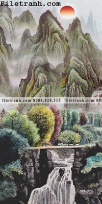 File in lụa Tranh phong canh sanh vao cua Trung Quoc166 (hoa văn) Tranh phong canh sanh vao cua Trung Quoc166