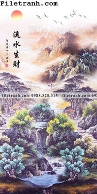 File ảnh Tranh phong canh sanh vao cua Trung Quoc246 (gốc) trang trí khách sạn