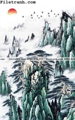 File gốc Tranh phong canh sanh vao cua Trung Quoc269 (in mica) làm quà tặng