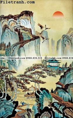 Mua file gốc Tranh phong canh sanh vao cua Trung Quoc287 (chất lượng) tại Filetranh.com