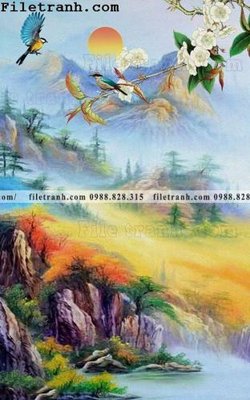 File tranh Tranh phong canh sanh vao cua Trung Quoc304 (gốc) chủ đề thiên nhiên