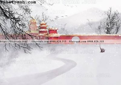 File tranh in trần 3D Tu Cam Thanh mau do moi phong cach Trung Hoa 156 (ảnh gốc)