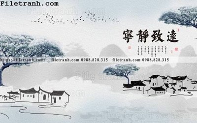 File tranh ảnh gốc Tuong nen toa nha co Zhang Jiangnan 112 dùng cho in khổ lớn