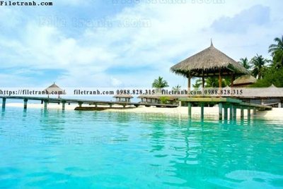 File tranh bai bien dai duong 280 (bản gốc) in lụa 5D