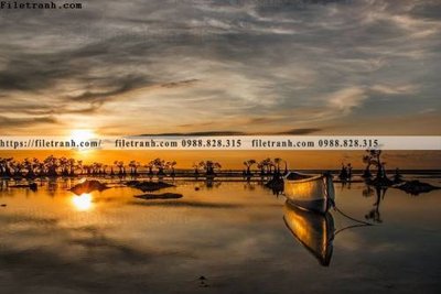 File tranh gốc PSD bai bien dai duong 303 còn nguyên layer