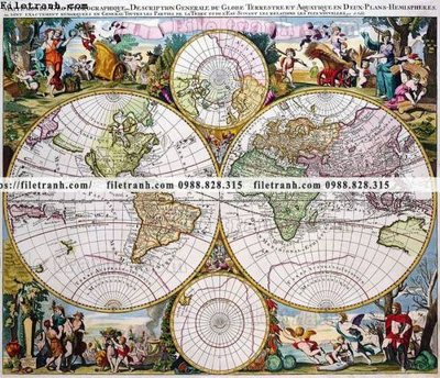 File gốc ban do the gioi co 107 (in lụa) tranh phong thủy