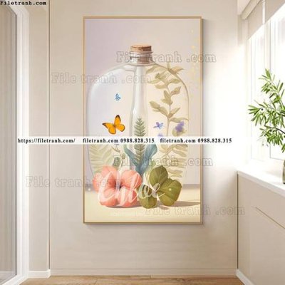 File in lụa binh hoa va cay phong cach bac au 510 (hoa văn) binh hoa va cay phong cach bac au 510