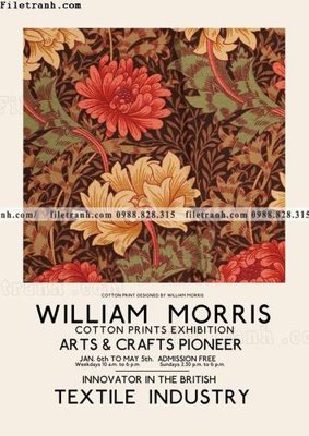 File tranh bong hoa phong cach Bac Au William 501 (gốc) chủ đề trẻ em