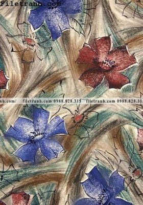 File tranh bong hoa phong cach dan toc 127 (bản gốc) treo tường