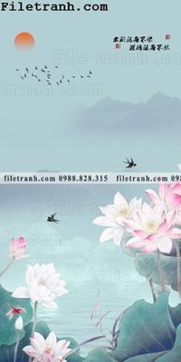 Chi tiết file tranh tráng gương bong hoa sen trung quoc 113 (ảnh gốc)
