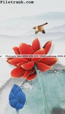 File tranh in mica bong hoa sen trung quoc 148 (độ phân giải cao)