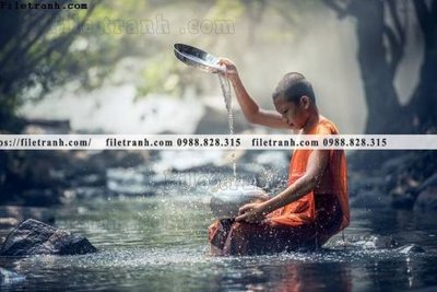 File tranh buc anh chup anh phong canh thon que 130 (gốc) in vải canvas