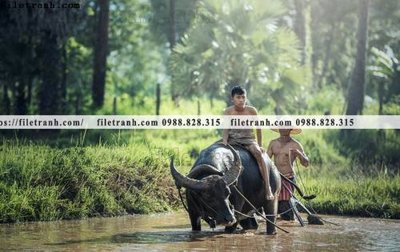 File gốc buc anh chup anh phong canh thon que 160 (in lụa) tranh phong thủy