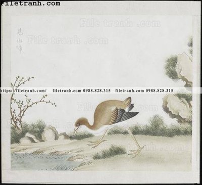 File gốc buc anh hoa co chim muong mau sac nhe nhang 160 (in lụa) tranh phong thủy