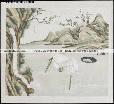 Tải file buc anh hoa co chim muong mau sac nhe nhang 166 (PSD) cho in tranh kính