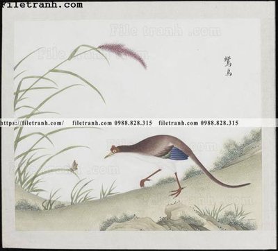 File tranh trang trí buc anh hoa co chim muong mau sac nhe nhang 286 (tải file gốc)