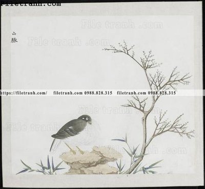 File tranh buc anh hoa co chim muong mau sac nhe nhang 326 (gốc) chủ đề động vật