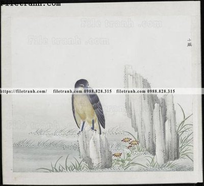 File in ấn buc anh hoa co chim muong mau sac nhe nhang 330 (bản gốc) sắc nét