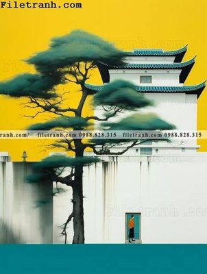 File gốc buc anh phong cach muc Giang Nam 105 (in tráng gương) nghệ thuật