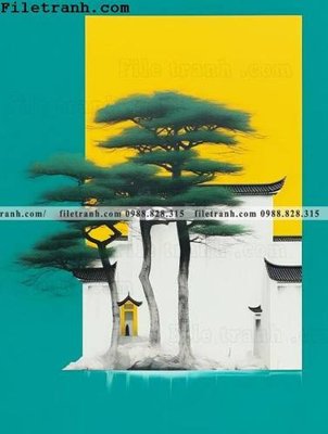 File gốc buc anh phong cach muc Giang Nam 115 (trang trí) cho phòng khách