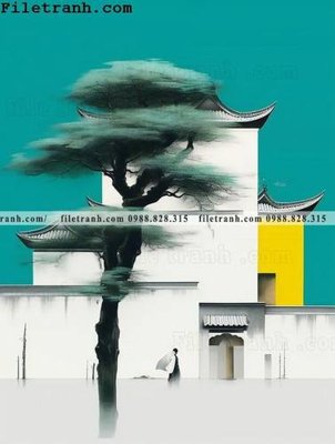 Tải file buc anh phong cach muc Giang Nam 122 (gốc) làm file quảng cáo