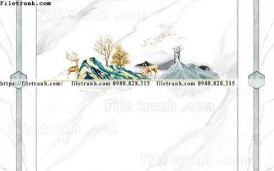 File tranh buc anh tuong nen nai sung tam phong cach Trung Quoc 217 (bản gốc) in lụa dán tường