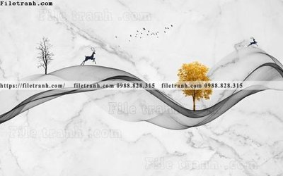 Download file gốc buc anh tuong nen nai sung tam phong cach Trung Quoc 264 (in lụa) hoa lá