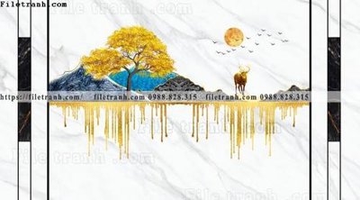 File in mica buc anh tuong nen nai sung tam phong cach Trung Quoc 275 (bản gốc) làm vách ngăn