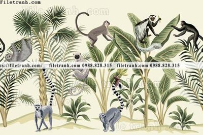 Tải file buc anh ve la rung cay nhiet doi chau Au co dien103 (gốc) làm tranh trang trí